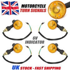4 Motorcycle Indicators Motorbike LED Turn Signal Light Blinker 6V Universal UK