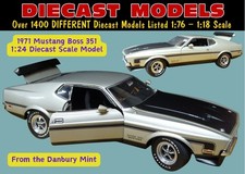 1971 FORD MUSTANG BOSS 351 BY DANBURY MINT; STUNNING HAND-MADE 1:24 SCALE MODEL