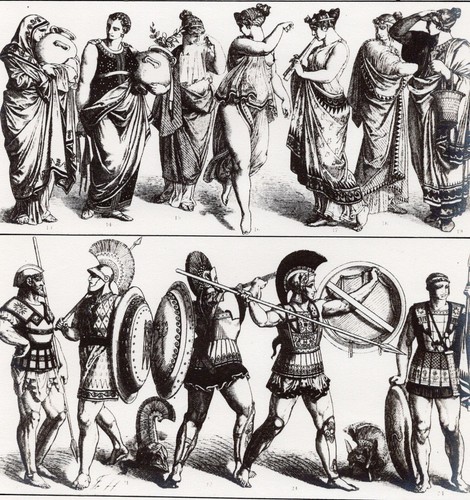 Ancient greek costume - ancient,