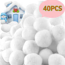 40PC CHRISTMAS FAKE SNOWBALLS XMAS SNOW BALL FIGHT TREE PLUSH THROWING BATTLE