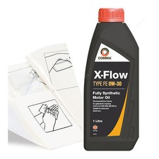 Engine Oil Top Up 1 LITRE Comma X-Flow Type FE 0w-30 1L +Gloves,Wipes,Funnel