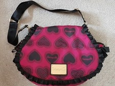 Bestseyville Betsey Betsy Johnson Pink & Black Heart Handbag Cross Body Bag