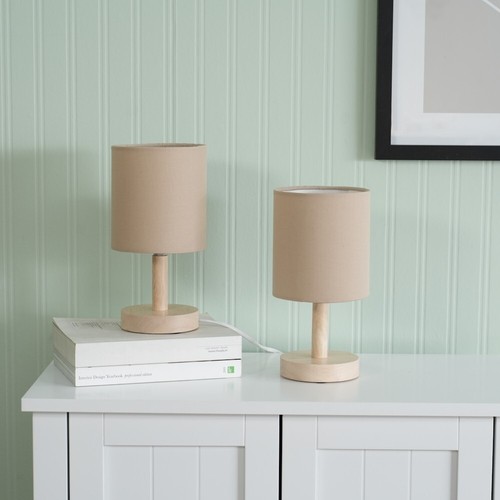 Pair wooden table lamps - pair, of