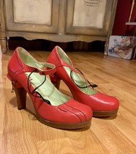 Harlot Red Leather Platform