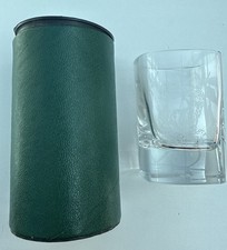 whiskey shot glass Vintage Glenfiddich etched crystal stag  in presentation box