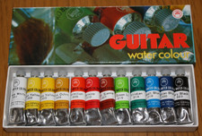 Vtg Water Colour Guitar Paint