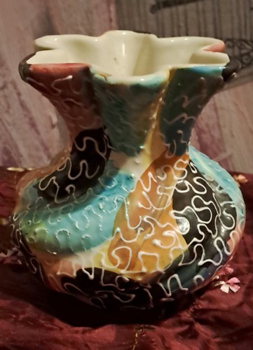 Ceramic multicolored vase - ceramic,