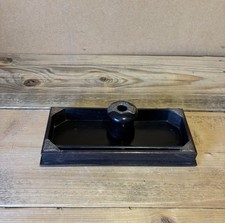 Edwardian Antique Ebony & Silver Hallmarked Dressing Table Tray & Hair Tidy Set