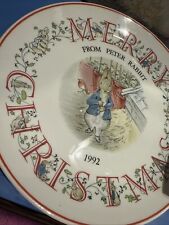 Peter Rabbit Wedgwood Plate Merry Christmas Boxed 1992 Made In England