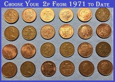 Choose Rare Two Pence Coins Circulated 2p Coin From 1971 to 2022 Date Coin Hunt