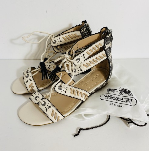 Coach black tan snakeskin - tan,