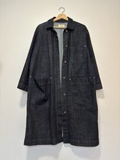 Toast Long Denim Coat 10 12 38 40 Pockets Utility Chore Overalls Layering Dress