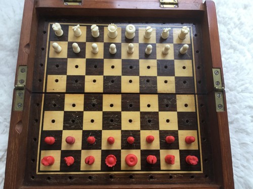 Antique travel chess - chess, set