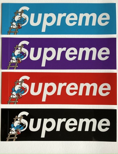 Supreme smurf box logo sticker - supreme,