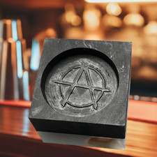 Anarchy Round Graphite Mould, Precision Metal Casting, Ideal for Custom Coins