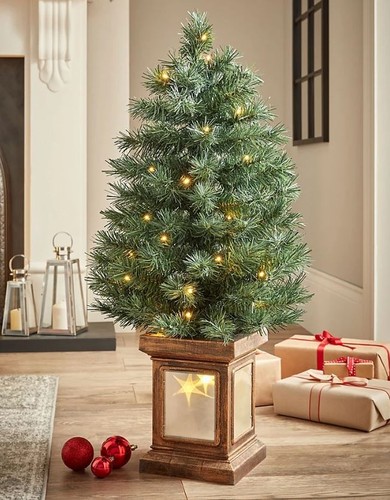 Green 3ft pre lit - green, christmas