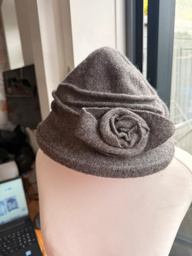 Grey wool cloche hat vintage - grey,