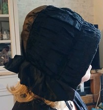 Rare Victorian English mourning bonnet hat