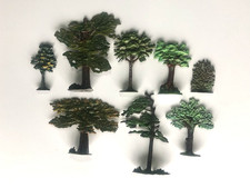 BRITAINS  or similar Painted Lead Trees / Bushes x 8 pcs