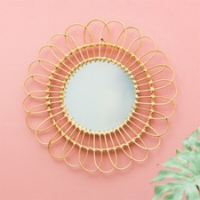 Large Rattan Mirror Frame Boho