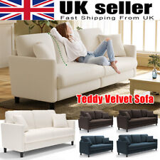 2/3 Seater Teddy Velvet Sofa Chair Loveseat Armchair Modern Couch Home Office UK