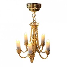Dolls House Brass 5 Arm Candle