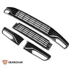 FOR VW POLO 2014 – 2017 FRONT BUMPER GRILLE SET LEFT & RIGHT & LOWER WITH CHROME