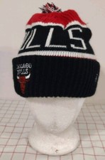Chicago Bulls Beanie Winter Cap Hat Red White Mens Womens Pom Knit Warm New Era