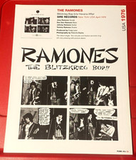 The Ramones Blitzkrieg Bop Record Cover Art PICTURE / PRINT 10.5" x 8"