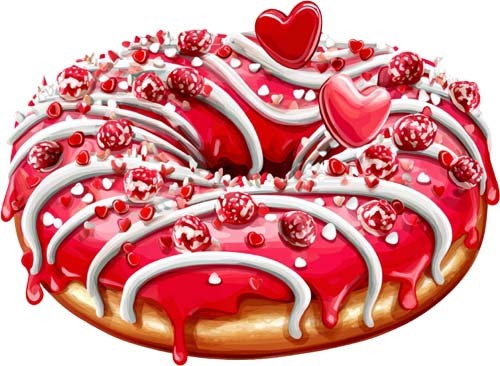 Valentine day donut wall art - wall,