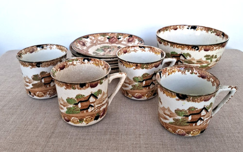 Vintage satsuma style tea - vintage,