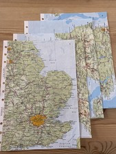 FILOFAX-DESKFAX RARE VINTAGE UK ROADMAP Inserts x4 Double Sided Sheets 1987