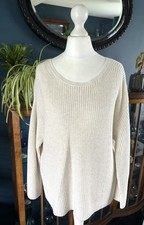 Poetry Women’s Cable Knit Jumper Wool Cotton Blend Size 8 Relaxed Fit