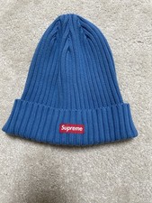 Blue Supreme Overdye Ribbed Beanie