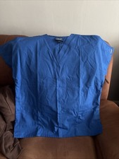 New Cherokee Workwear Scrub Top Blue Size Large