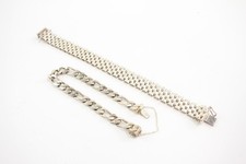 Sterling Silver Bracelets Vintage Curb Link Panther Link Chunky x 2 (47g)