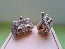 2 Small Pewter Cottage