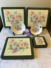 Aynsley Large&Small Cork backed Table Mats+2 Dishes 14Piece LittleSweetheart Set