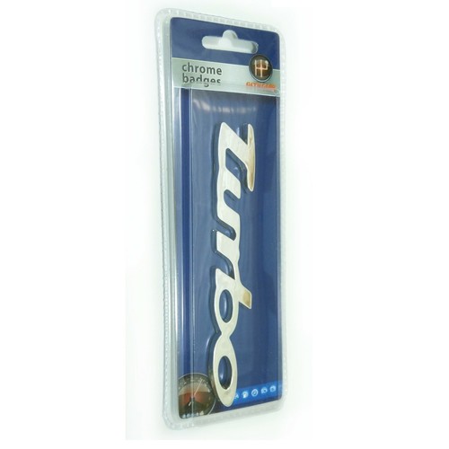 Turbo chrome car badge decal - chrome,