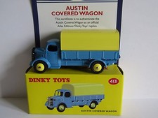 ATLAS DINKY AUSTIN COVERED WAGON BLUE 413 UK ISSUE