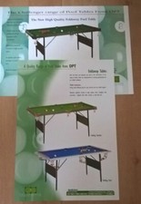 Two DPT Foldaway Snooker / Pool Tables Sales Brochures / Flyers