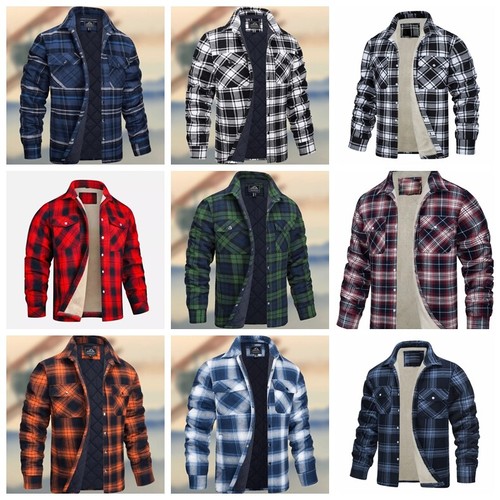 New men plaid work jacket - plaid,
