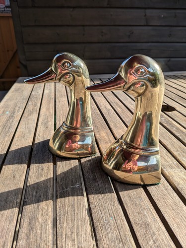 Pair brass mallard duck - brass,