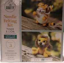 Lion & Tiger Needle Felting kit, DIY Wool Sculpture Craft Project