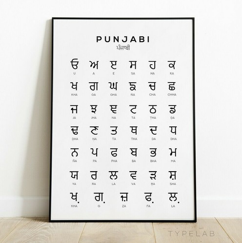 Punjabi alphabet chart print - punjabi,
