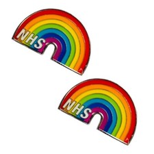 NHS Rainbow Pin Badge x 2 - UK