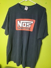 Vintage NOS Energy Drink Large Logo Black T-Shirt Gildan Slim Fit Large