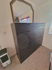 IKEA Nordli Storage Unit Chest of Drawers Black Box of 12 Drawers Used Good