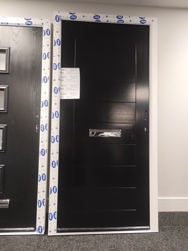 Black composite front door - black,