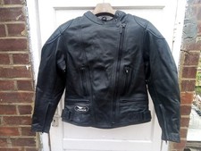  Targa Ladies Leather Motorcycle Jacket Size 12-(10)